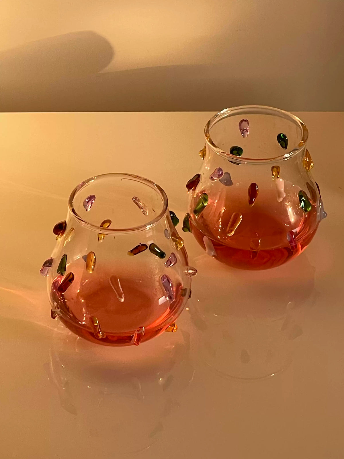 Confetti Drop Clear Glass Wine Glass