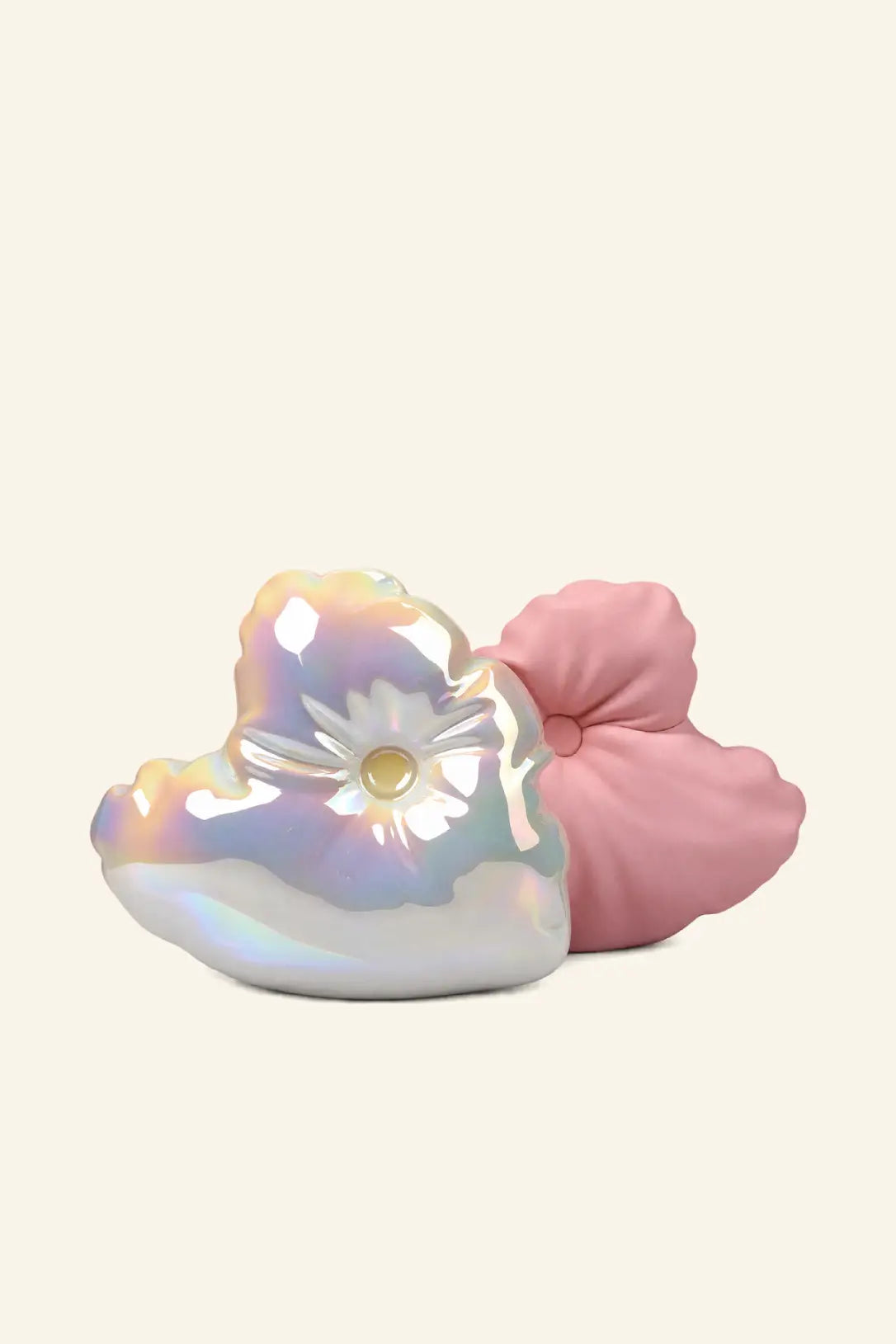 Iridescent Heart Pillow Ceramic Vase