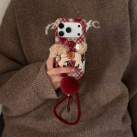 Argyle Stuffed Pony Phone Case with Strap