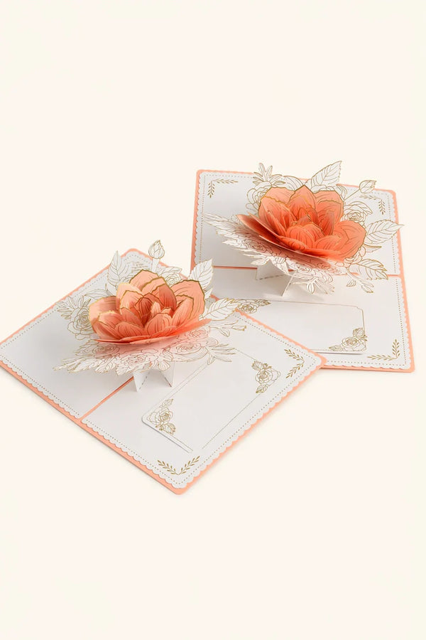 Rose 3D Pop Up Paper Art Greeting Card