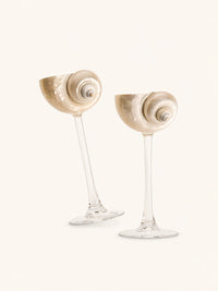 Silver & Green Conch Wine Glass