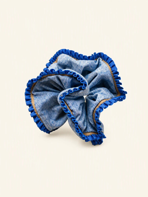 Sorbet Wavy Hem Floral Scrunchie