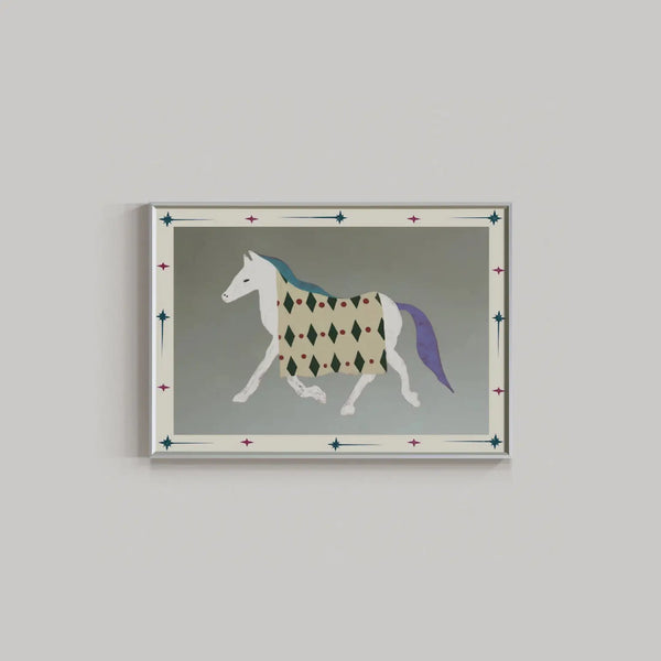 Bauhaus Argyle Pony Silver Mirror Art