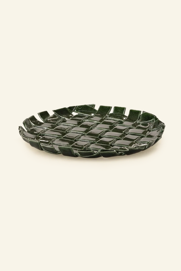 Woven Ceramic Plate Storage Basket
