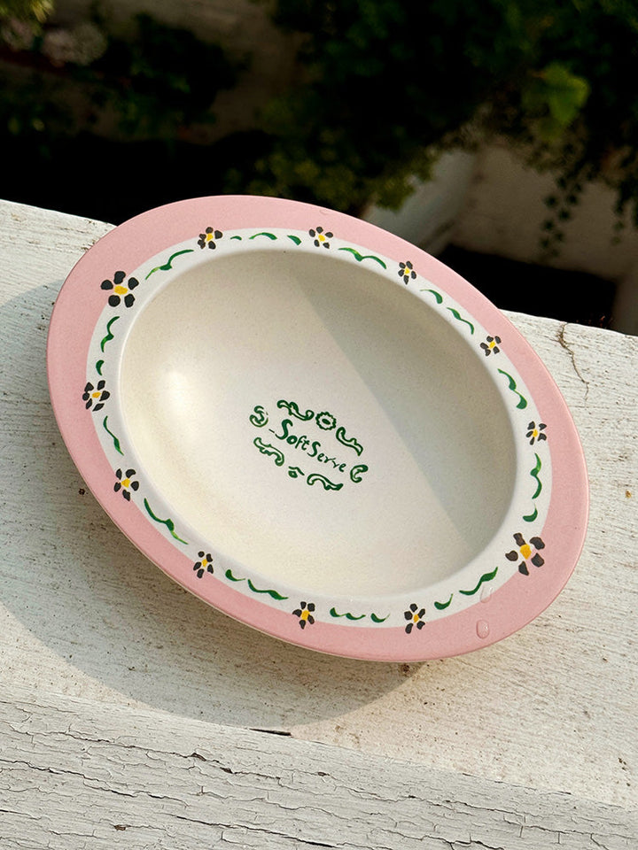 Vintage Floral Bamboo Fiber Bowl