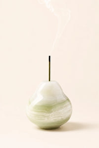 Natural Jade Pear Incense Holder Gift Set