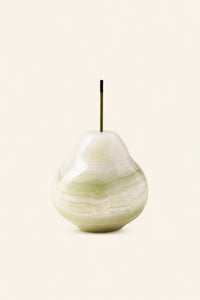 Natural Jade Pear Incense Holder Gift Set