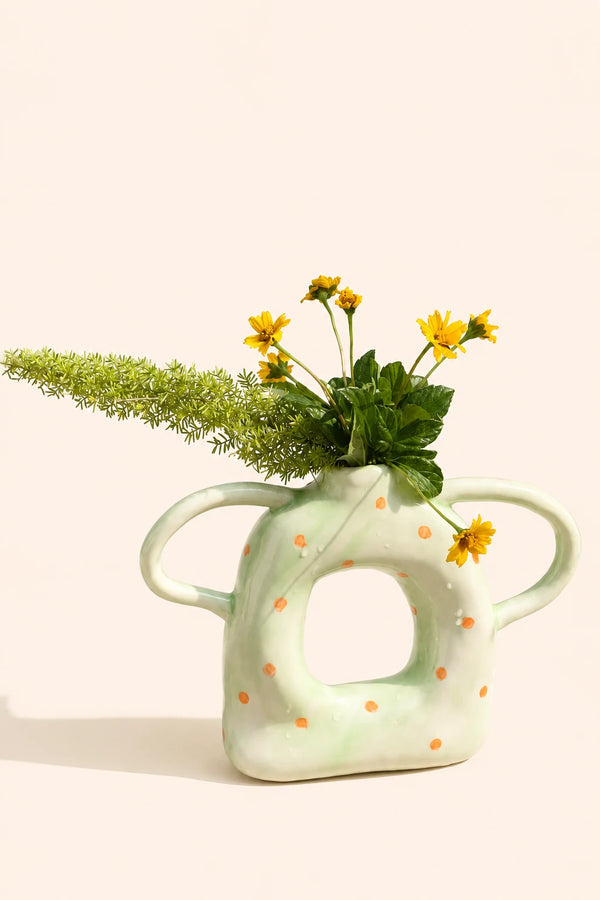 Ceramic Donut Twin-Handled Vase