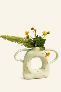 Speckled Donut Twin Handle Vase