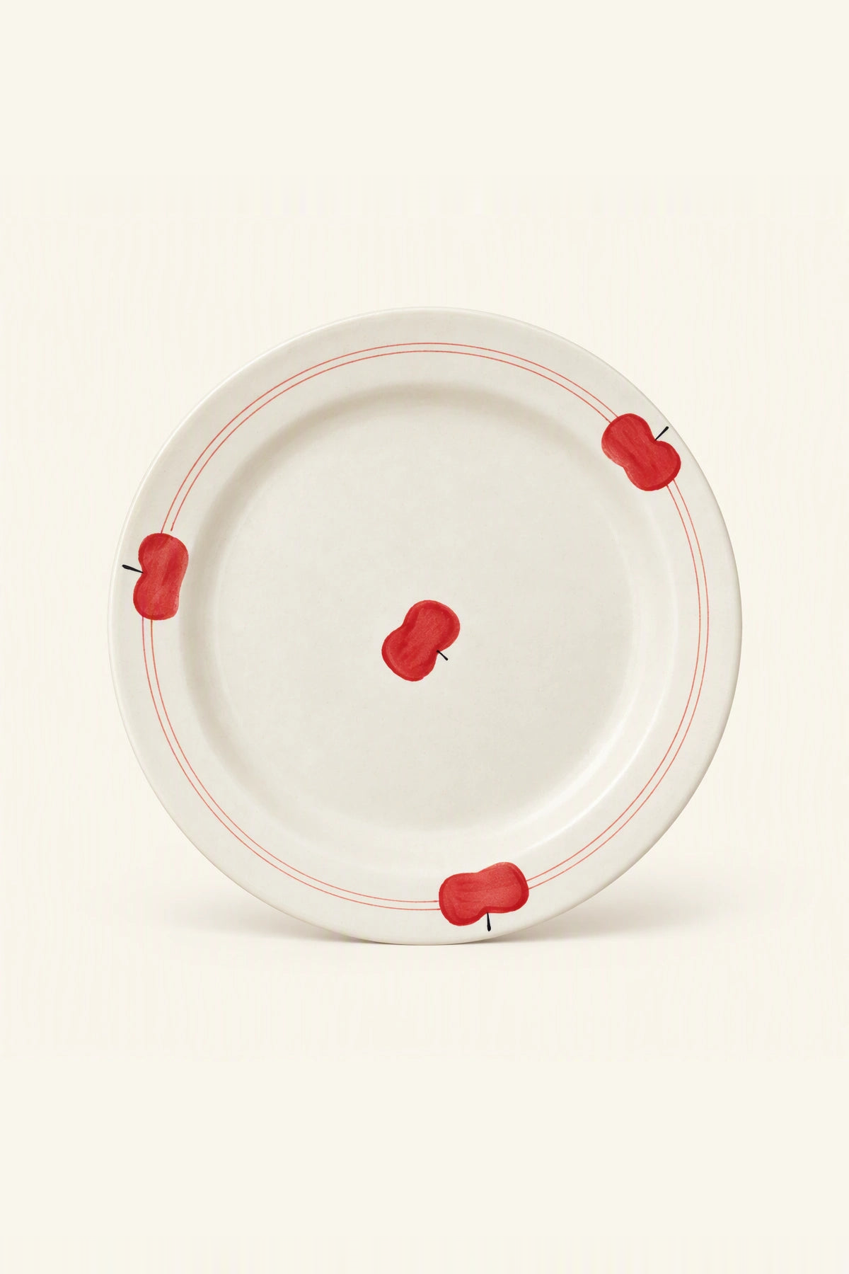 Red Apple Pinched Ceramic Plates