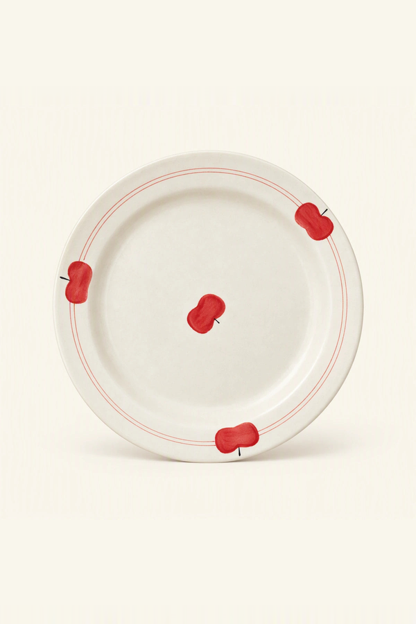 Red Apple Pinched Ceramic Plates
