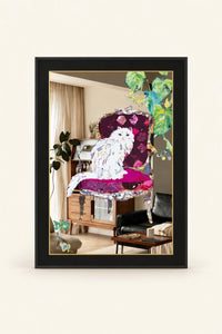 Cat on Throne Metal-Framed Decorative Mirror