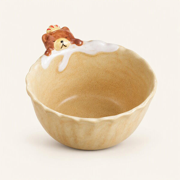 Crown Bear Golden Ceramic Bowls