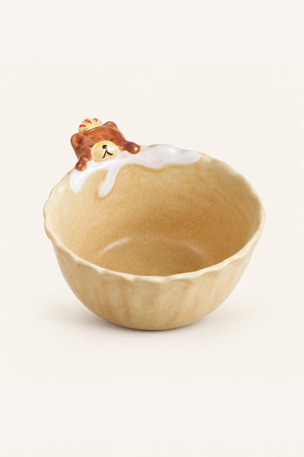 Crown Bear Golden Ceramic Bowls