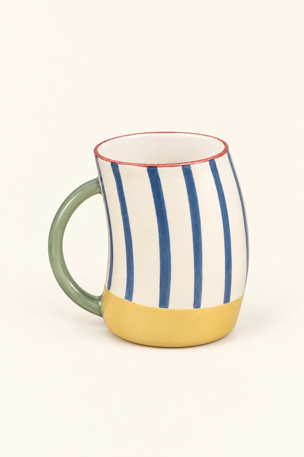 Big Top Blue Striped Ceramic Cup
