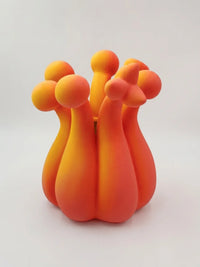Cobalt-orange ribbed gourd vase from TAOTAO STUDIO Crown of Mud collection, perfect as unique home decor accent.
