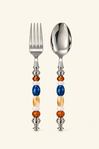 Multicolor bead cutlery set by TRLab Shop with decorative, bead-embellished utensils for stylish table settings.