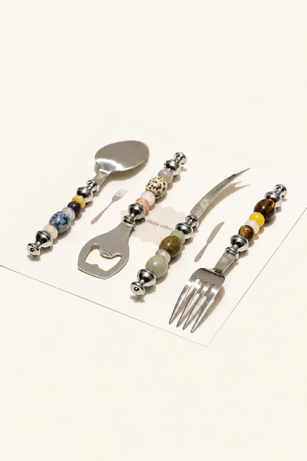 Natural Gemstone Dining Set