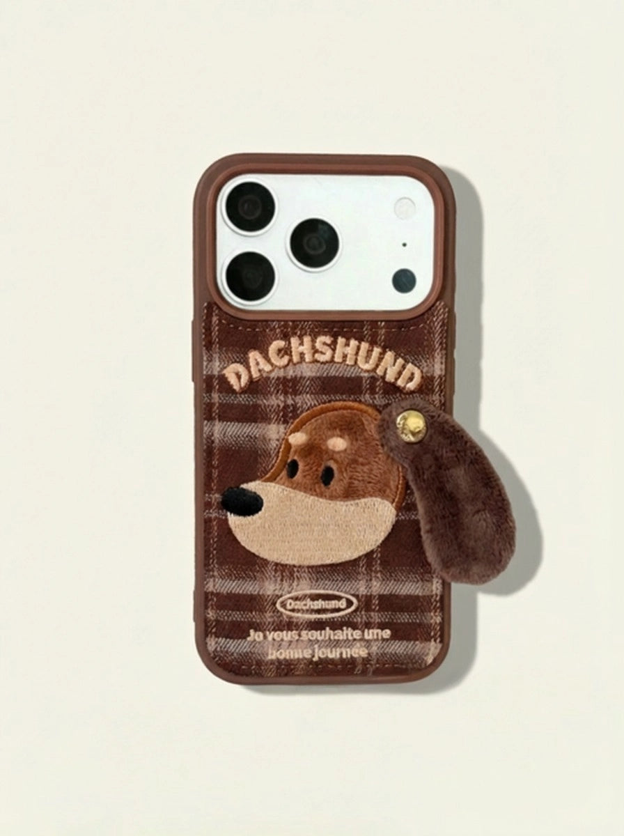 Big Ear Puppy Embroidered Phone Case - TRLab Shop