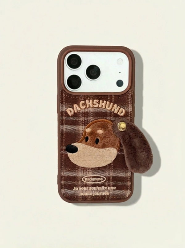 Big Ear Puppy Embroidered Phone Case - TRLab Shop