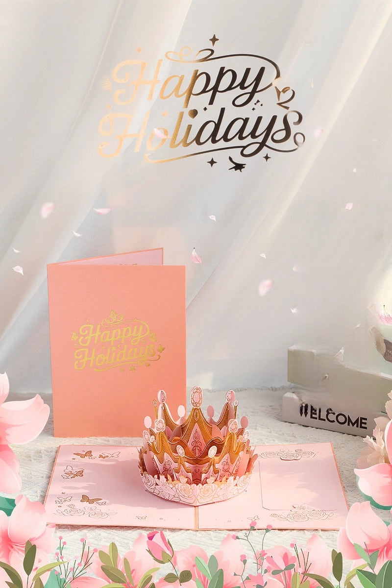 Queen's Crown 3D Pop Up Paper Art Greeting Card
