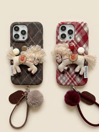 Argyle stuffed Pony Phone Case - TRLab Shop