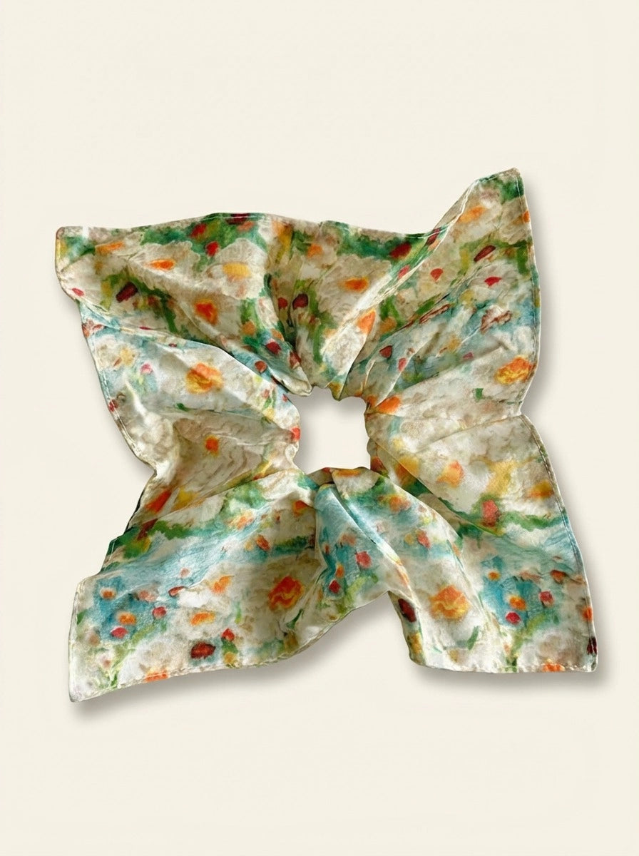 Monet's Garden Square Scarf Scrunchie - TRLab Shop