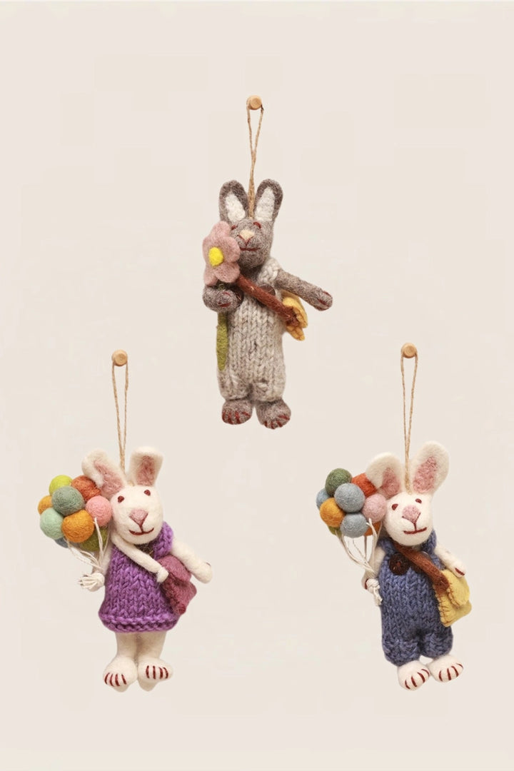 Felted Rabbits Charm