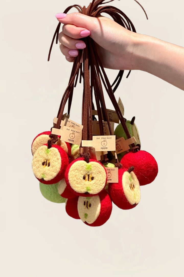 Felted Halfed Apple Charm