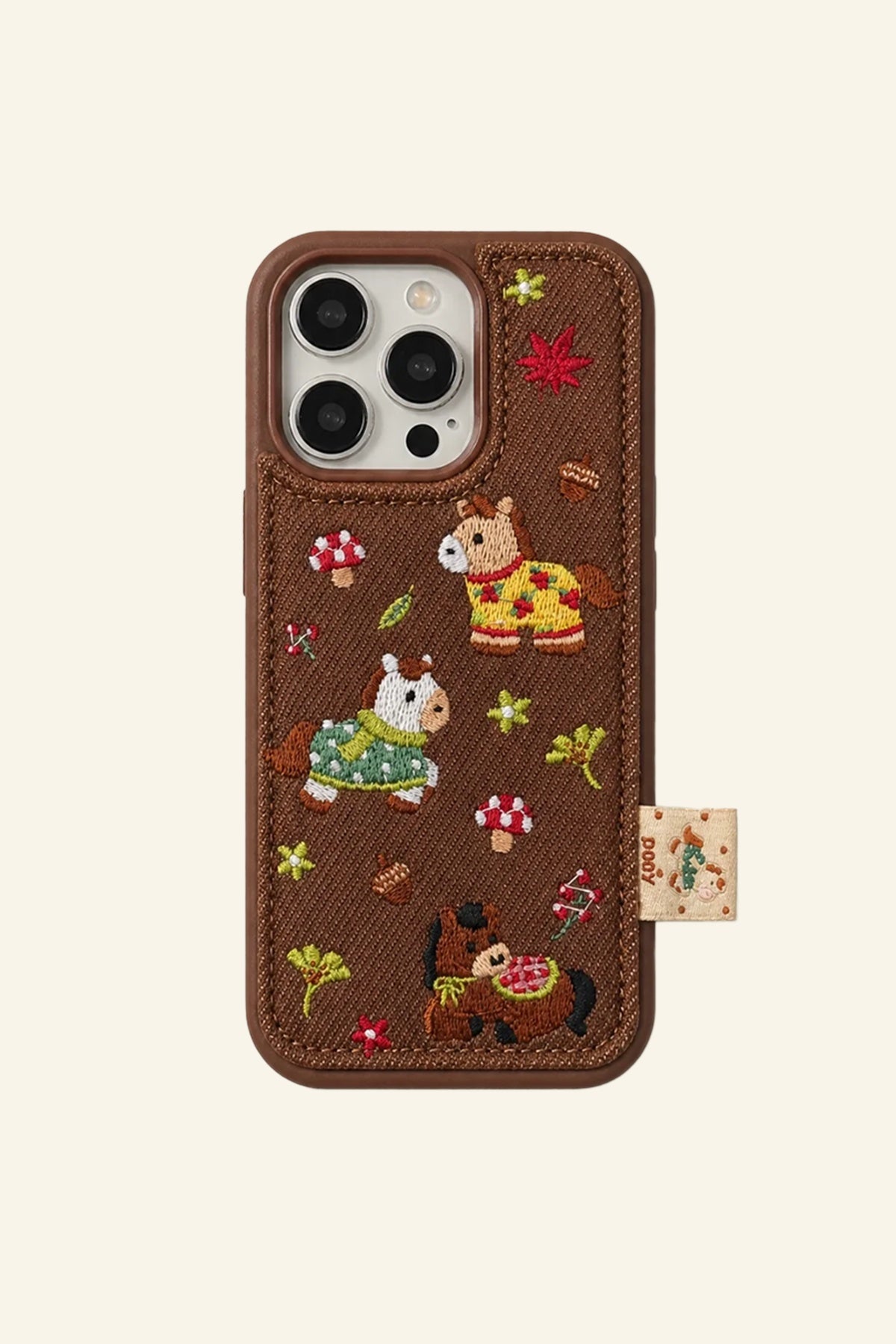 Story Stable Brown Woven-Look Phone Case