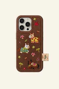 Story Stable Brown Woven-Look Phone Case