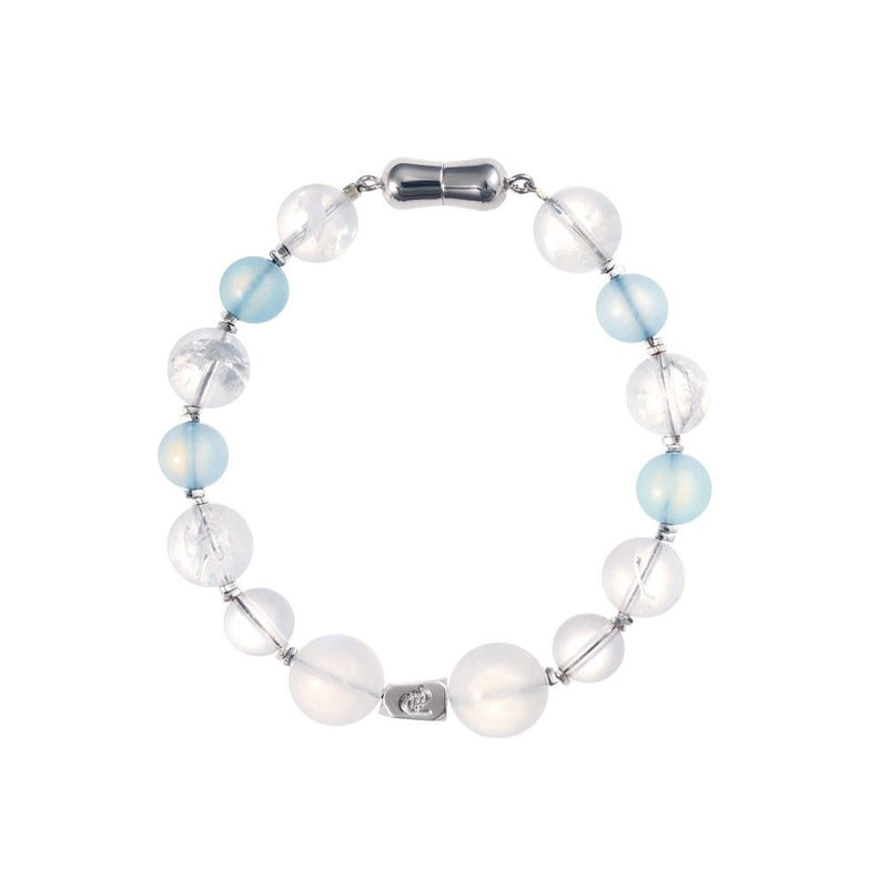 ROCKBUND Yun Ze Ethereal Mist Crystal Healing Bracelet featuring delicate beads and a calming, translucent design.