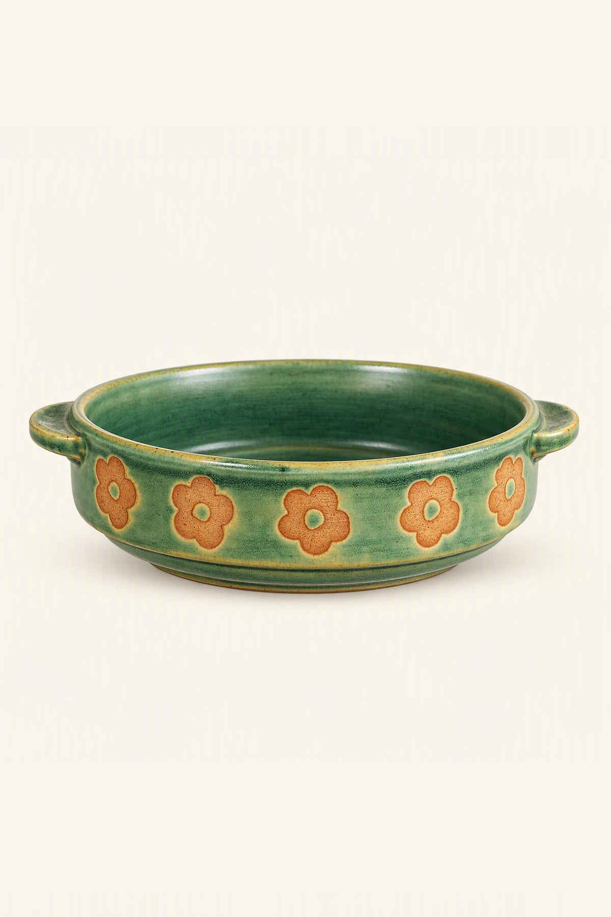 Orange Bloom Green Ceramic Tableware
