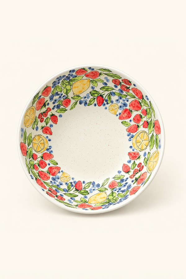 Painted Fruit White Ceramic Plates