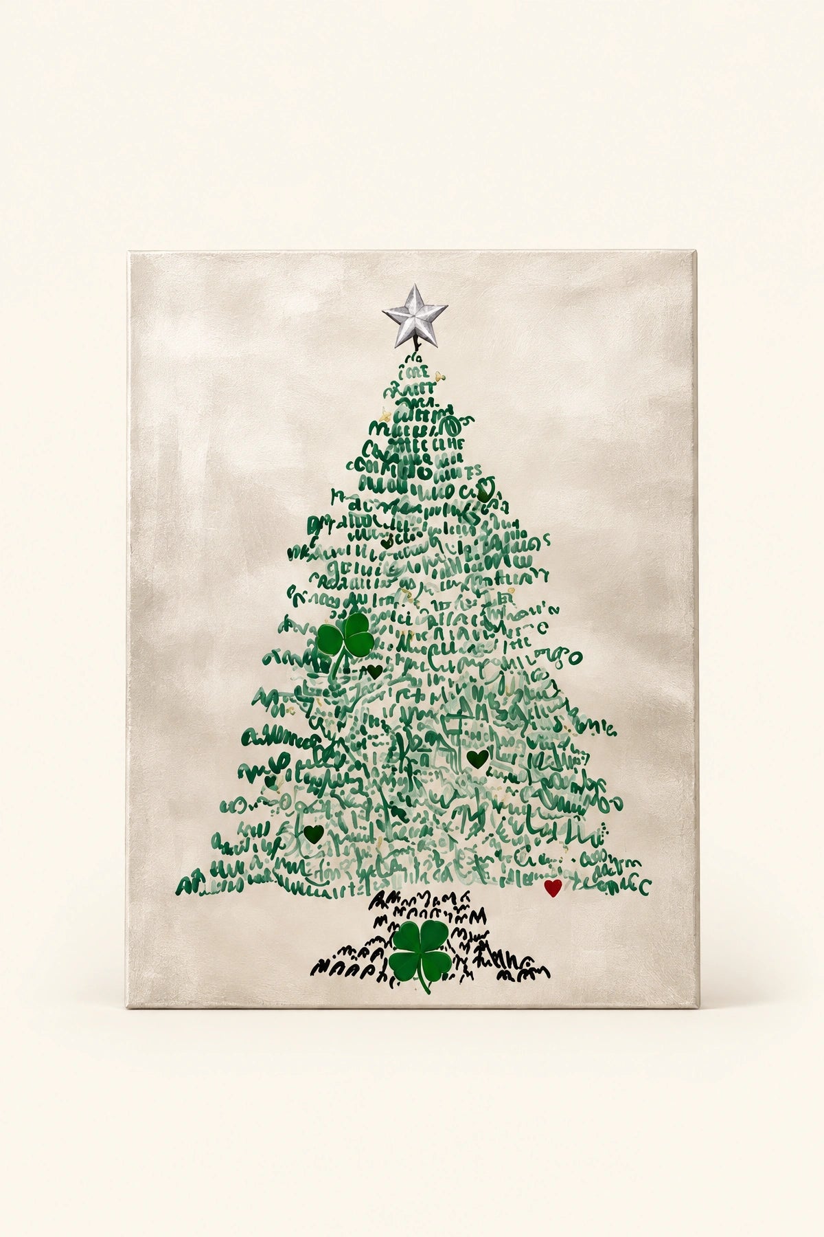 Written Wishes Green Cedar Christmas Tree Canvas Wall Art