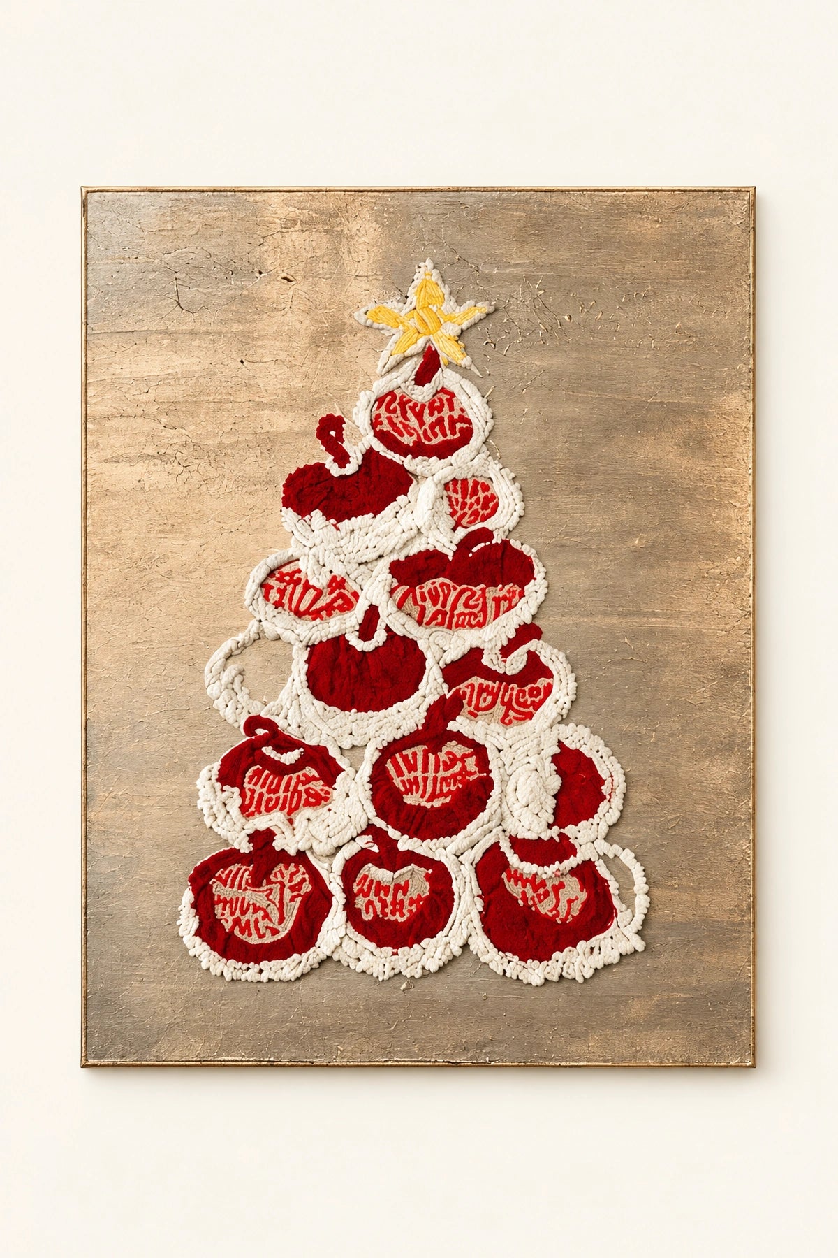 Written Wishes Red Fruit Christmas Tree Canvas Wall Art