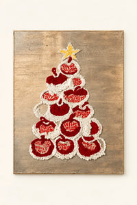 Written Wishes Red Fruit Christmas Tree Canvas Wall Art