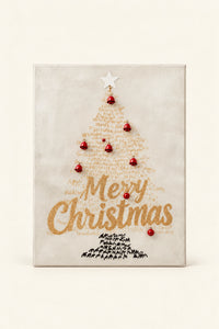 Written Wishes Warm Light Christmas Tree Canvas Wall Art