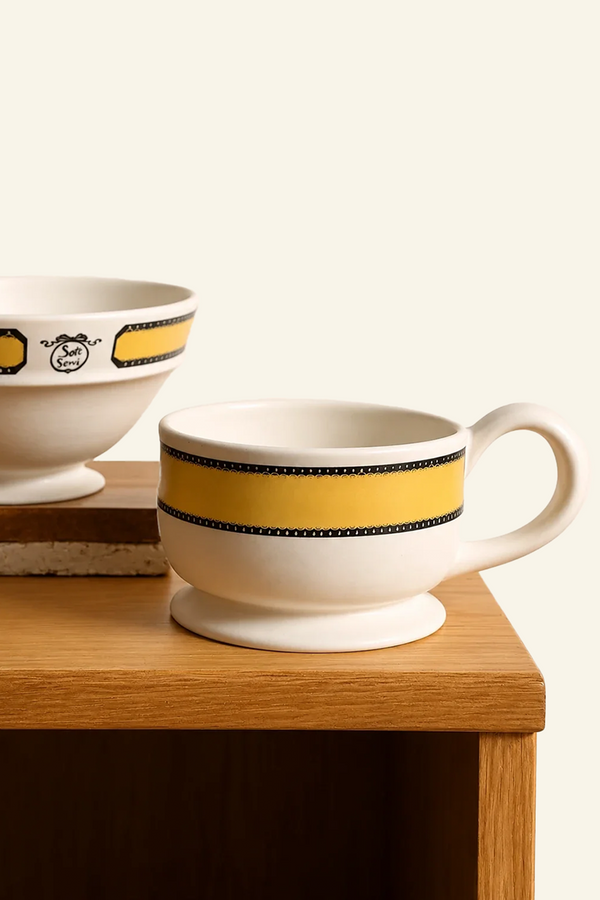Buttercream Ribbon Ceramic Mug
