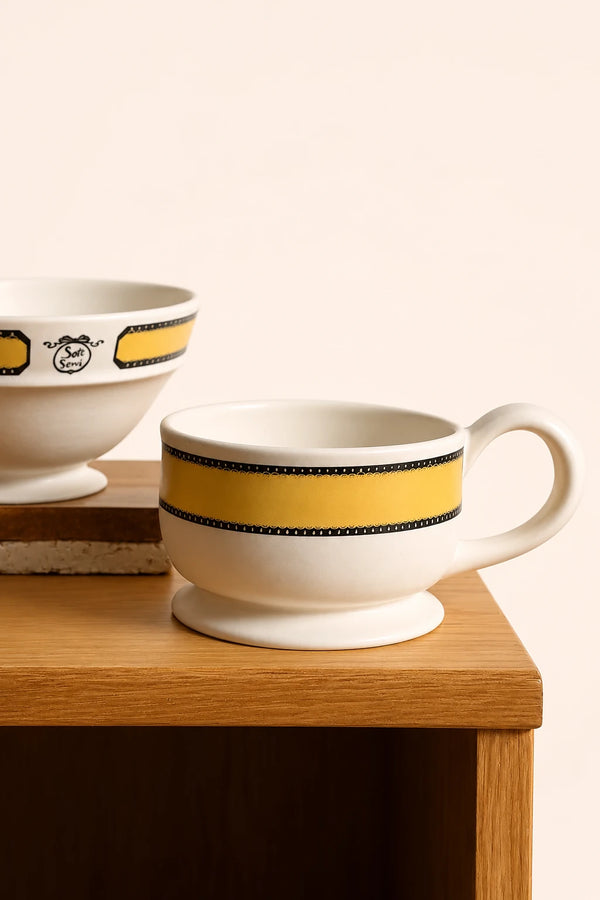 Buttercream Ribbon Ceramic Mug