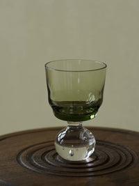 Floating Bubble Smoke Green Glass Goblet