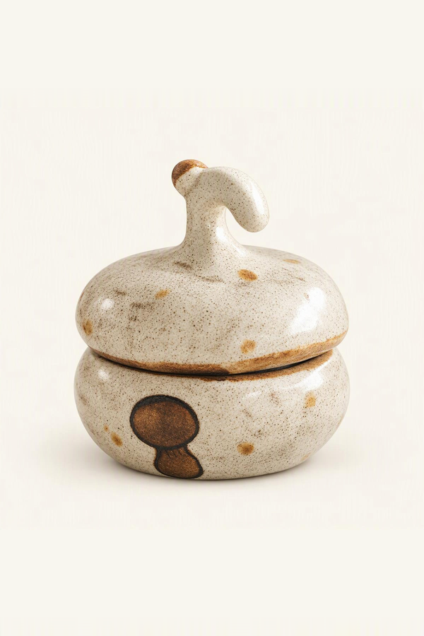 Mushroom Dot Double Handle Ceramic Storage Jars