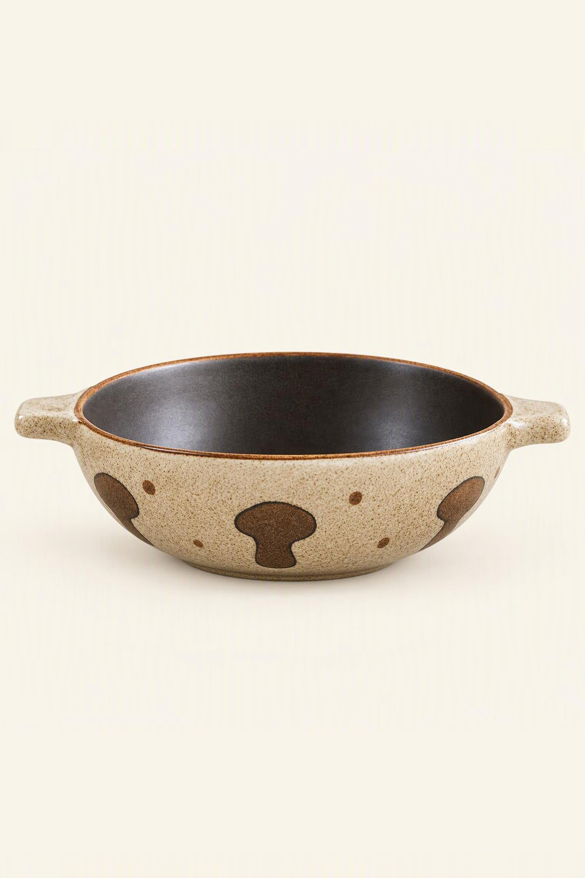 Mushroom Dot Double Handle Bowl