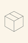 Minimal black line parcel icon on a beige background