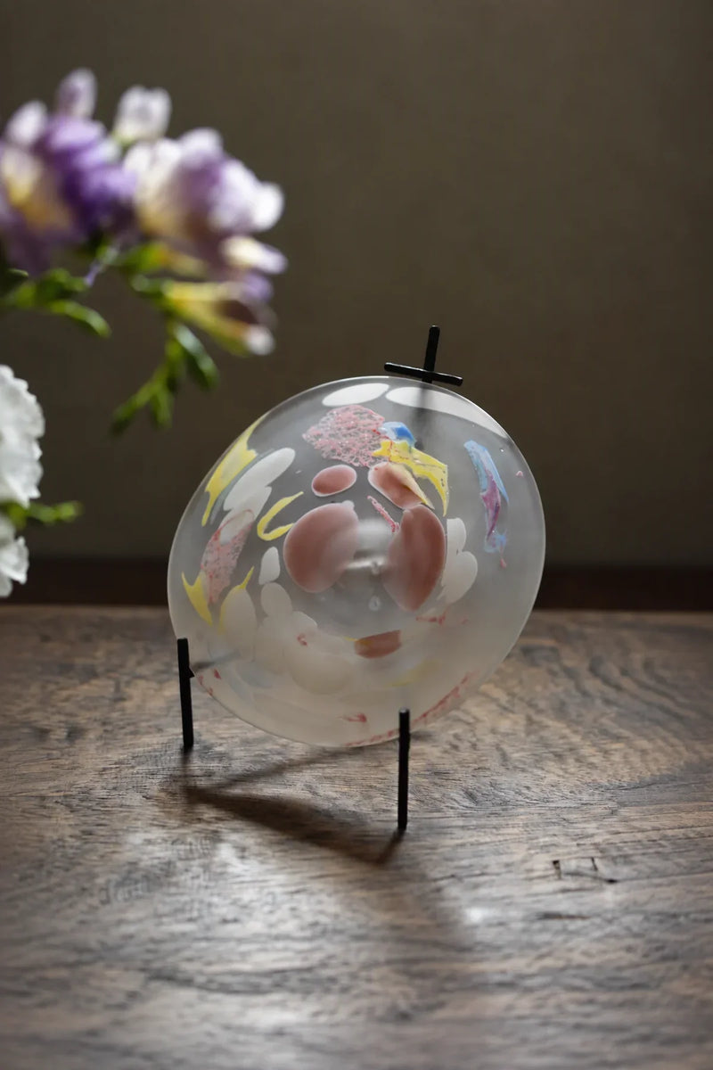 Petal Drift Frosted Clear Glass Serving Set