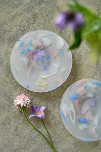Petal Drift Frosted Clear Glass Serving Set