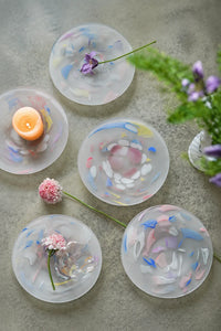 Petal Drift Frosted Clear Glass Serving Set