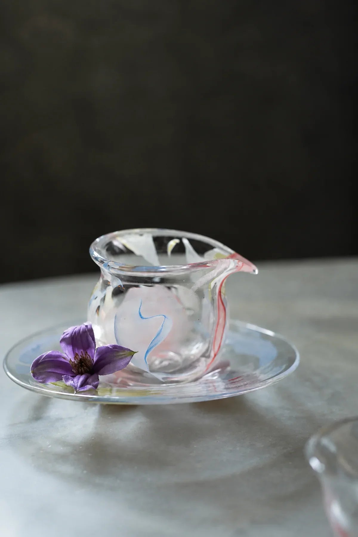 Petal Drift Frosted Clear Glass Serving Set