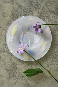 Petal Drift Frosted Clear Glass Serving Set