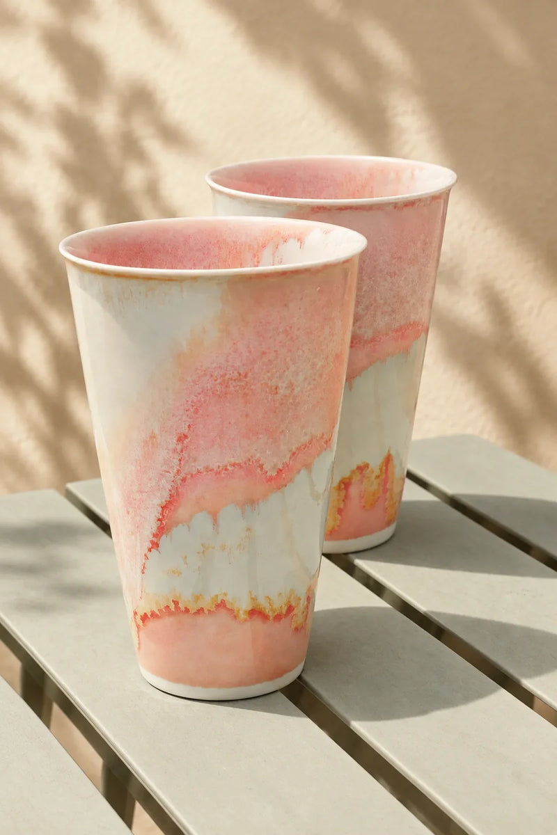 Petal Drift Blush Ceramic Cup